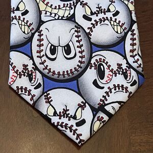 Wild Ties Hand Made 100% Microfiber Men’s Neck Tie Made In China Base Ball Print